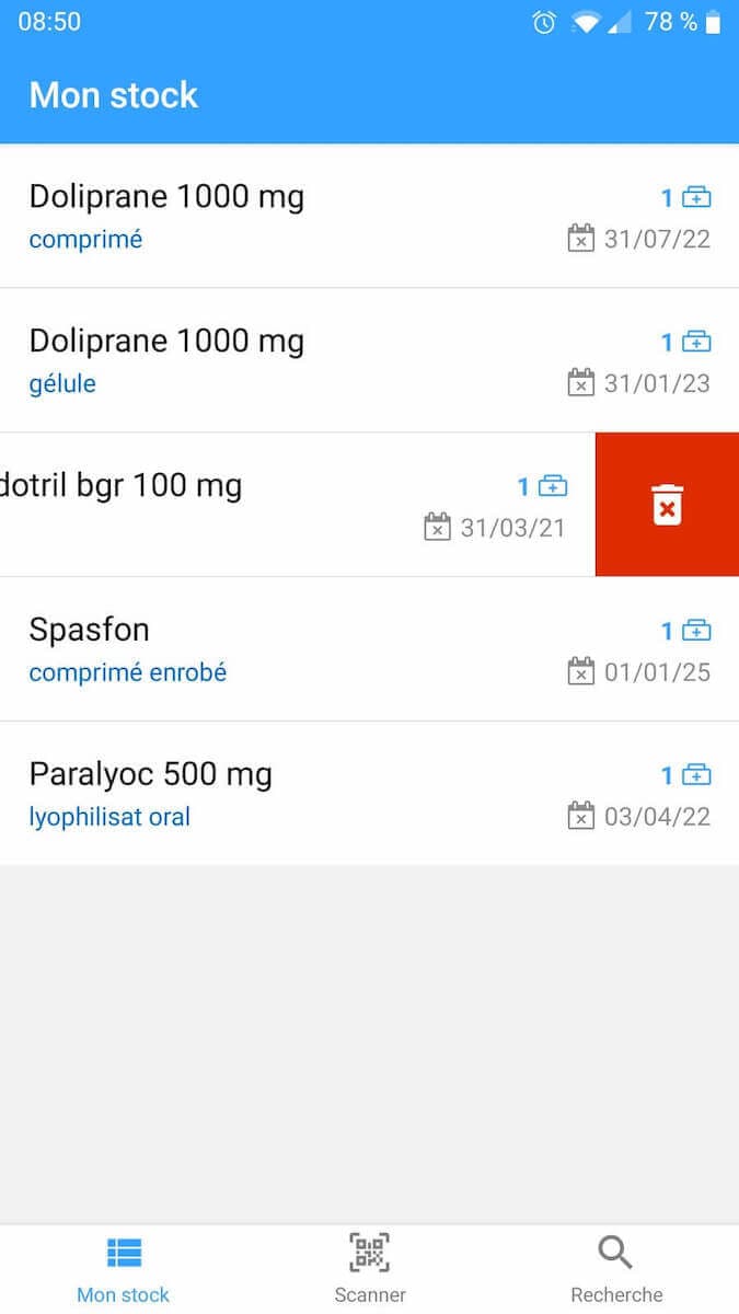 capture de l'écran Stock